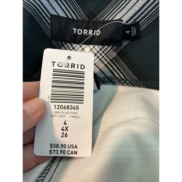 Torrid Pocket Pixie Skinny Studio Luxe Ponte Womens Pants Tartan Plaid Size 4 - Picture 5 of 6